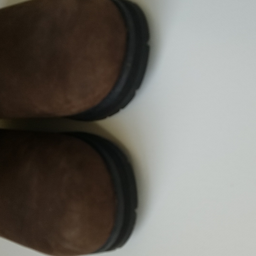 UGG Australia Brown Suede 90s Lugsole Chunky Platform Boot Sheepskin Lined Sz 6 - Picture 3 of 8